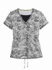 Healing Hands Purple Label Medium Floral Print Scrub Top