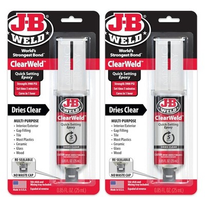 ClearWeld Clear Epoxy Syringe, 5 Min Set Time