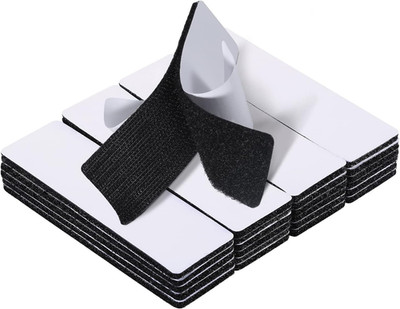 Hook & Loop 20 Sets Heavy Duty Adhesive Strips 1x4  Black Sticky Back Fastener..