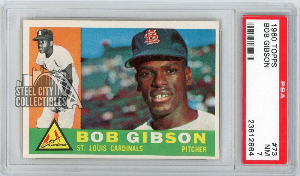 Bob Gibson 1960 Topps Baseball Card #73 PSA 7