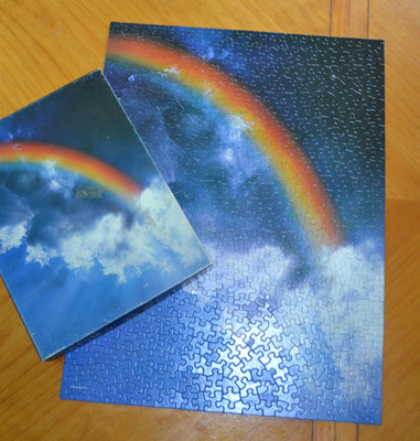 Vtg Springbok Puzzle Heavenly Spectrum, Rainbow & Clouds, 500 pieces, Complete