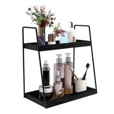 2 Tier Bathroom Counter Organizer Storage Vanity for Wood Standing Rack