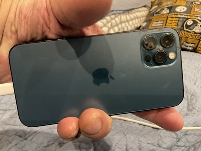 iPhone 12 Pro 128GB Pacific Blue. good condition ￼ Light Scratches 
