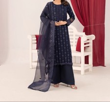 Wedding Eid 3 Piece Salwar Kameez Women Pakistani Indian Free Shipping - USA - S