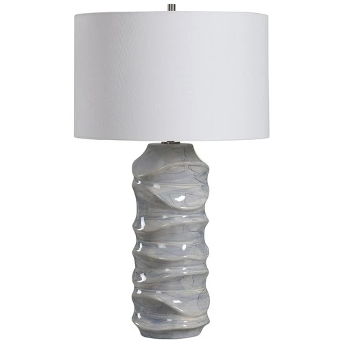 Uttermost Waves Blue and White Table Lamp - Picture 1 of 7