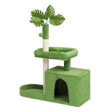 Multi-level Cat Tower with Cat Scratching Post, Cozy Cat Condo, Padded Beds