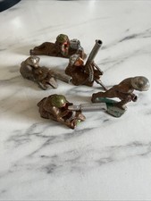 Vintage Barclay Manoil Dimestore Lead Toy Soldiers Machine Gunner Lot Pre-WWII