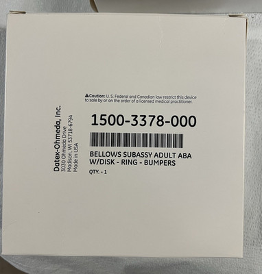 Datex Ohmeda Bellows for S5 Aespire, Aestiva, Avance + Most GE  | 1500-3378-000