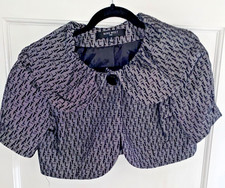 NINE WEST  Executive Gray bolero jacket,size 2 puff sleeve collar