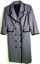New Tahari Womens Career Gray Long Dress Blazer 3/4 Sleeves Jacket 8