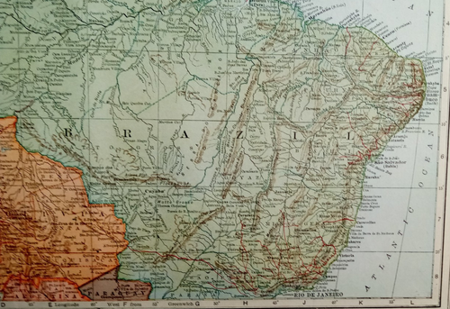 Antique 1924 Atlas Map Turkey, Palestine, Syria, Hejaz, Arabia, N. South America - Picture 20 of 24