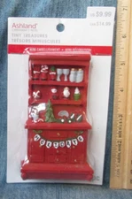 Ashland Christmas Tiny Treasures Red Hutch Buffet 2021 NEW Miniatures Dollhouse