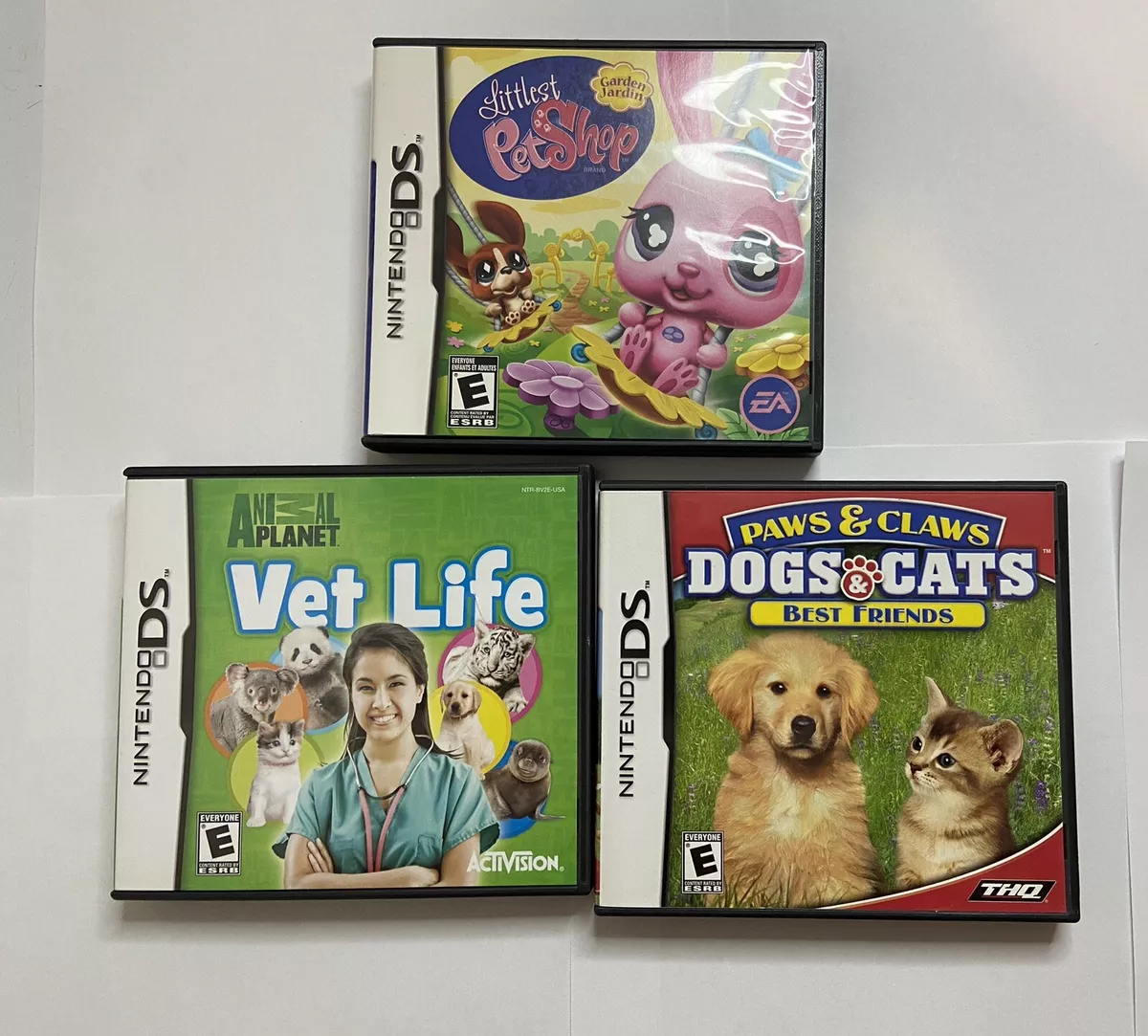 Littlest Pet Shop Garden Nintendo DS Games Animal Planet Vet Life Cats Dogs  Lot