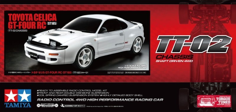 Tamiya 58730 1/10 RC Car TT02 Chassis Toyota Celica GT-Four ST185