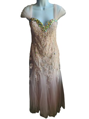 Mori Lee By Madeline Gardner Light Pink Beaded Prom Pageant Dress Size  8/10? | eBay
