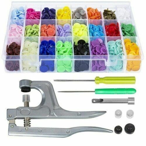 150/360pcs Sewing Fasteners Buttons T5 Plastic Snaps Poppers Plier Tool Kit DIY - Picture 10 of 17