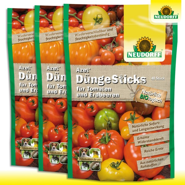 Neudorff Azet 3 X 80 G (=120 Sticks) DüNgesticks FüR Tomaten Und Erdbeeren-image