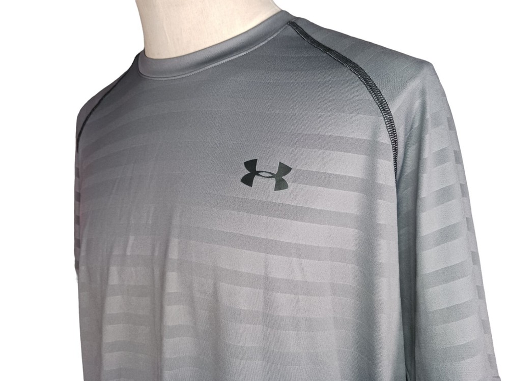 Under Armour Heatgear UA Tech Training Shirt Mens XL Gray Loose 1236401