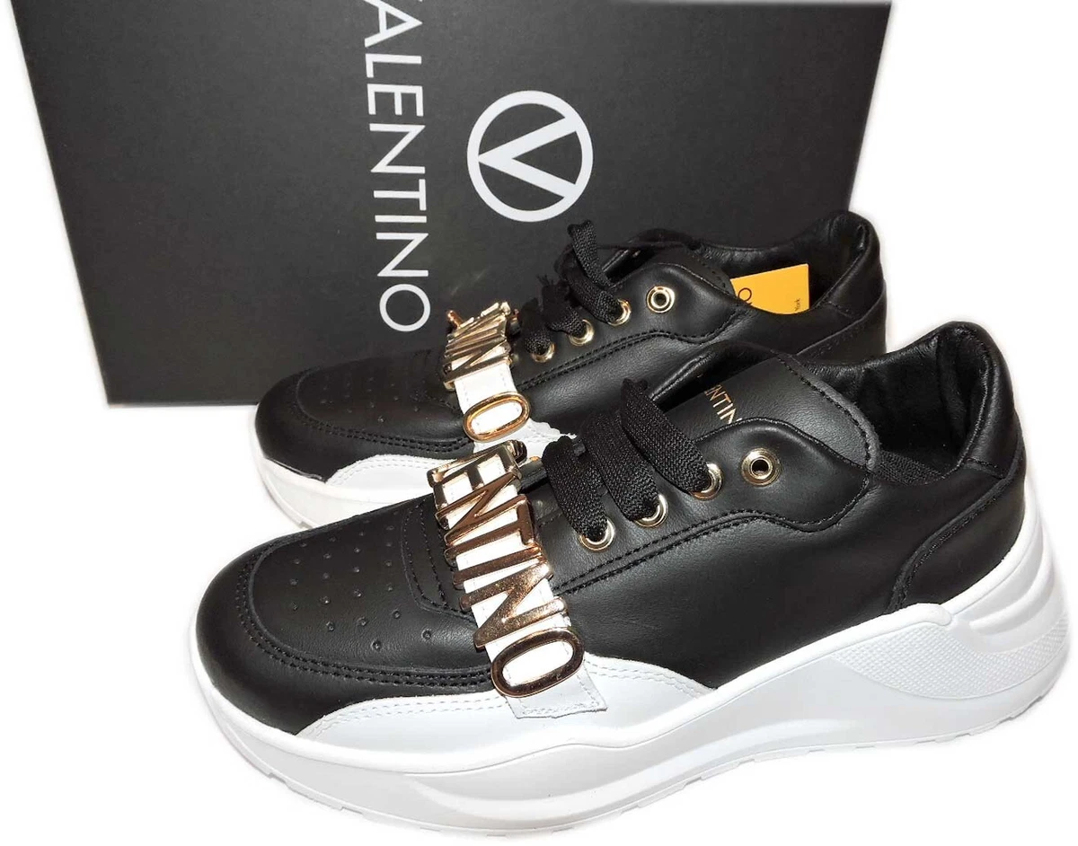 Valentino by Mario Valentino Sneakers Black Sheila Logo Plate Athletic  Shoes 36