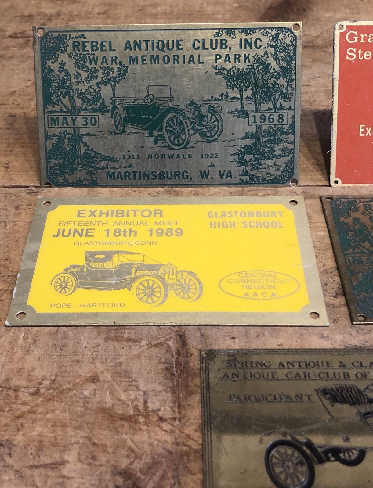 Vintage Antique Classic Cars Steam Engine Club Show Tin Plates Signs