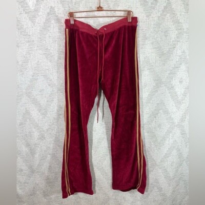 Y2K Hale Bob red velour sweat pants size M