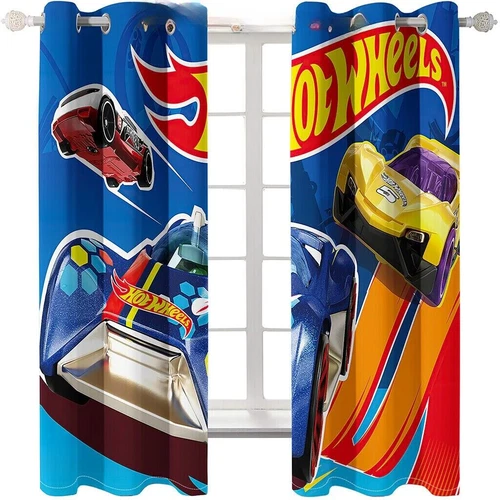 Kids Boys 3D Hot Wheels Bedroom Drapes Cartoon Blackout Curtains Ring Top Eyelet - Picture 20 of 20