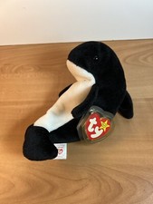 Ty Beanie Baby Waves the Whale Retired RARE with tag Errors Mint Condition 1996