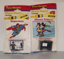 Vtg View-Master Lot of 2 Show Beam Cartridges Superman  Disney Friends DMG PKG