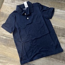 Old Navy Boys Uniform Short Sleeve Polo Navy Cotton Spandex S 6-7 NWT