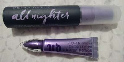 Urban Decay Eyeshadow Primer Potion 5mL/0.16oz+All Nighter Setting Spray30ml/1oz