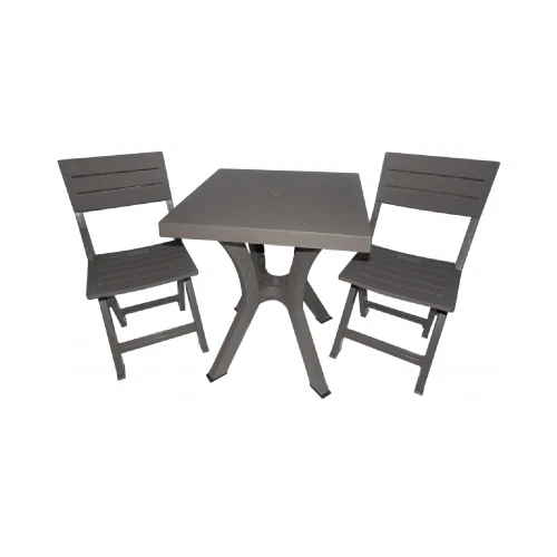 Set Lunch from the Garden Duetto Resina Table Two Chairs Shockproof Anthracite