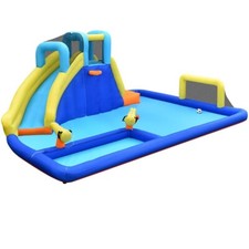 6-in-1 Outdoor Kids Inflatable Bounce House Water Slide Jumping Without Blower