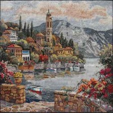 COASTAL TOWN BACKSPLASH Seascape Pattern Mosaic Tiles For Living Room Walls