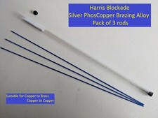 3x Harris Blockade RODS Silver Brazing, Sil-Fos Worthington Harris dynaflow Stay