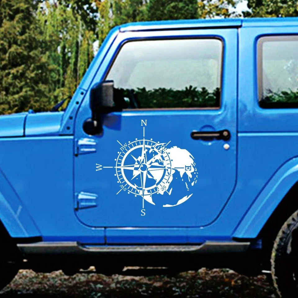 Compass Map Graphics Car PVC Sticker Camper RV Hood Vinyl Decal Door Accessories - Image 4 of 4