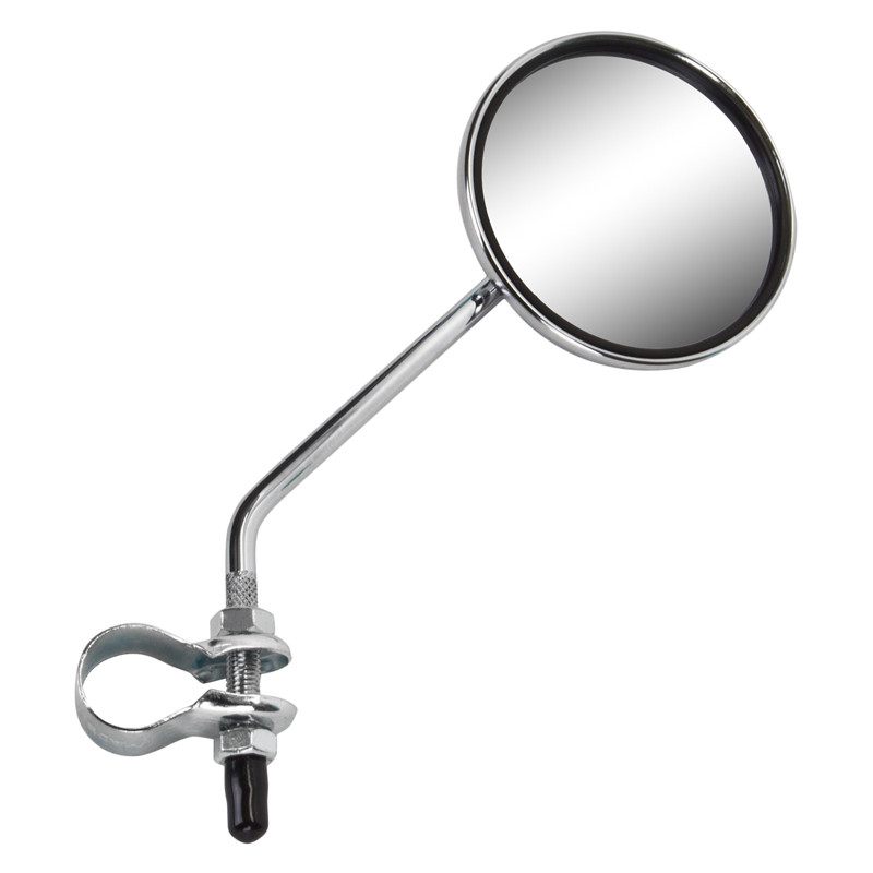 Sunlite Bicycle Rear Safety Mirror Chrome & Red Reflector w/ Handlebar Mount