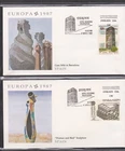 SPAIN 1987 2 FLEETWOOD FIRST DAY COVERS EUROPA ARCHITECTURE CACHET