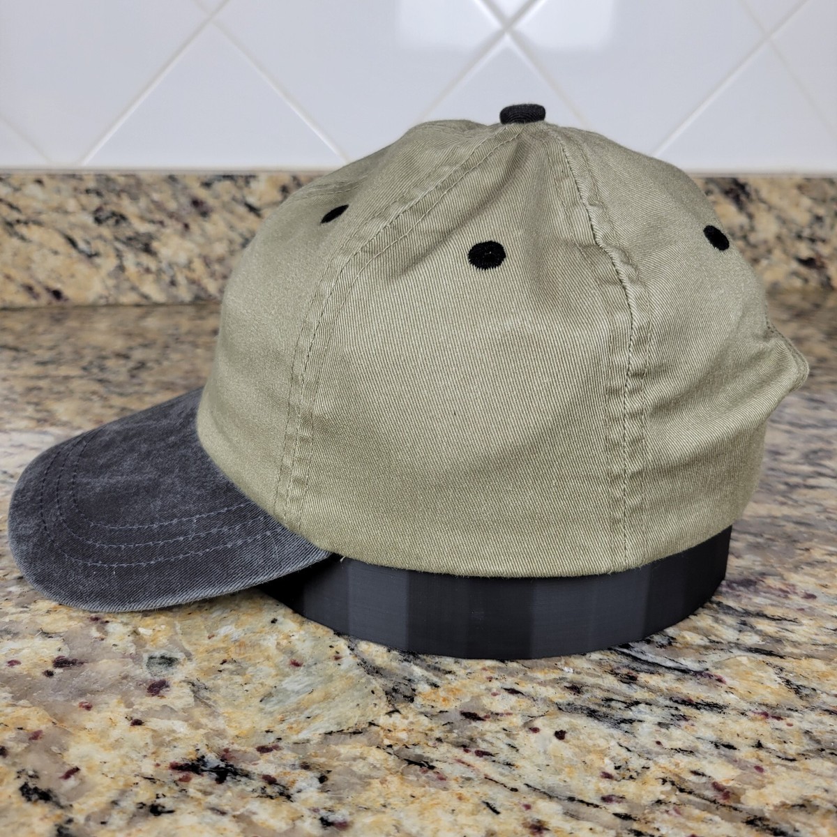KP Brand Buckback Baseball Cap Hat No brand Light Olive with Black Bill View 4