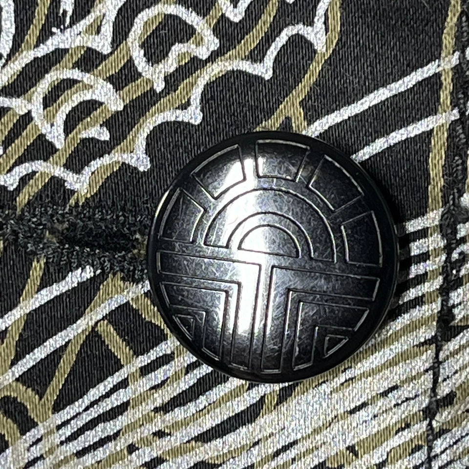 Blazer LOUIS FERAUD Paris F40 US8 De Colección Años 80 Negro Dorado Plata Art Deco Francia Foto 4 de 4