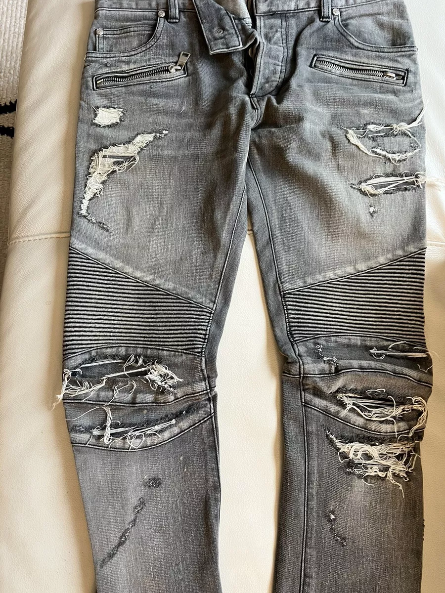 patroon Lang Kano Authentic Men's Balmain Biker Denim Jeans 1000% Authentic. Hard To Find  Style. | eBay