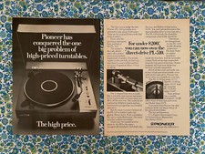 Pubblicità stampa giradischi Pioneer 1976 vintage PL-510 solo pubblicità