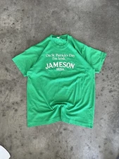 Vintage Jameson Irish Whiskey Shirt Green Single-Stitch 80s Tee size XL t-shirt