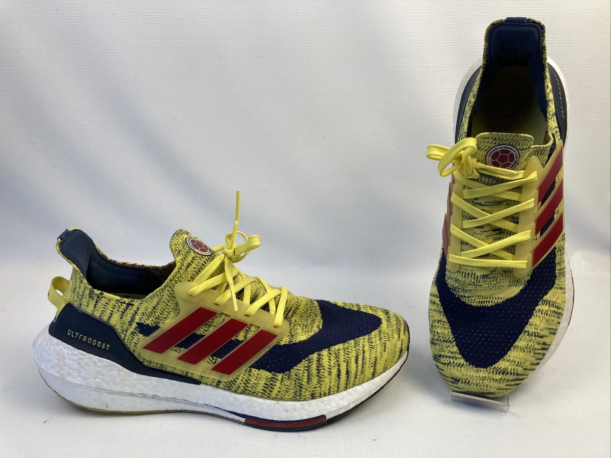 adidas UltraBoost 21 Bright Yellow Navy for Sale  display picture 1