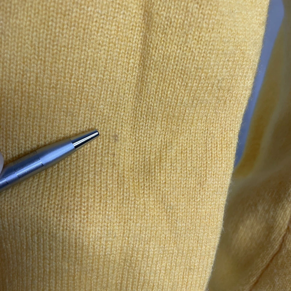 Suéter tejido cachemir de 2 capas amarillo cuello en V talla pequeña PECK & PECK para mujer Foto 3 de 4