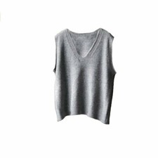 Women V-neck Solid Knitted Vest Spring Sleeveless Sweaters Waistcoat Casual