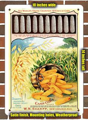 Metal Sign - 1911 Scarff's Cash Corn 2 - 10x14 inches