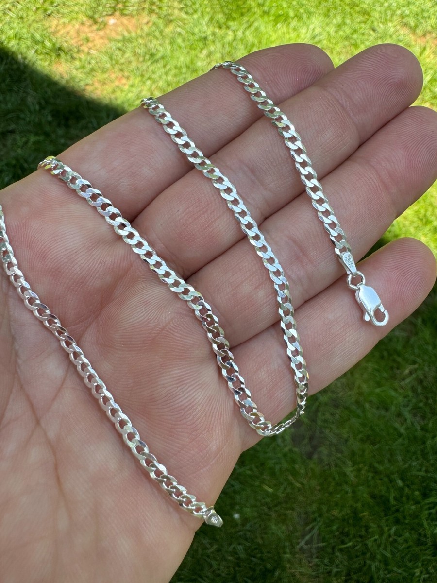Guaranteed 925 Sterlng Slver Cuban Curb Chan Necklace Sold & Heavy Verson | eBay