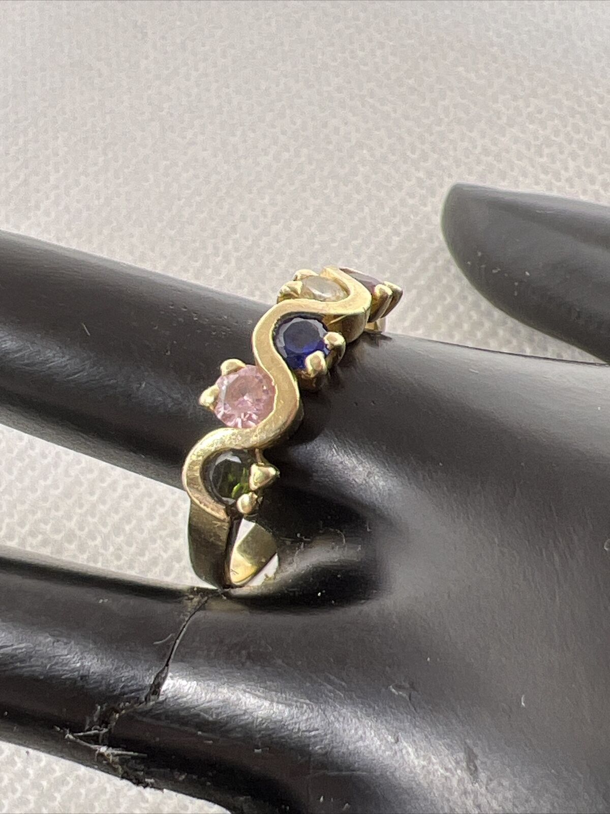 Solid 14K Yellow Gold Created Ruby & Sapphire Mul… - image 7