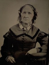 Antique Tintype Victorian Grandmother Civil War Era Photo Photograph Widow