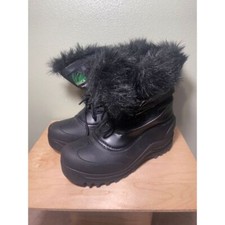 Itasca Black Big kids Unisex Snow Boots Thinsulate Insulation Insoles Size 4